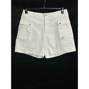 Nike Sportswear Men White Cotton Canvas Cargo Shorts FJ7137-030 Size 36